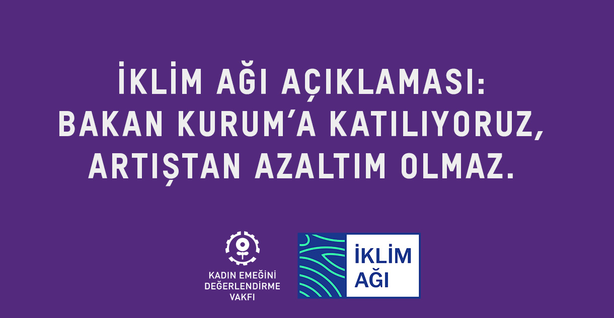 İklim Ağı Açıklaması: Bakan Kurum'a Katılıyoruz, Artıştan Azaltım Olmaz.